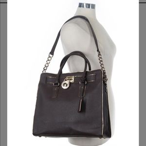Michael Kors Hamilton Coffee Brown Leather Tote